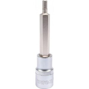 Hex Bit Socket - Chrome Vanadium - 1/2" Connector - Long - HEX 5 x 100mm - YT-04391