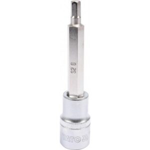 Hex Bit Socket - Chrome Vanadium - 1/2" Connector - Long - HEX 6 x 100mm - YT-04392