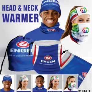 5-in-1 Polar Fleece Head, Face and Neck Warmer With Full Colour Custom Print