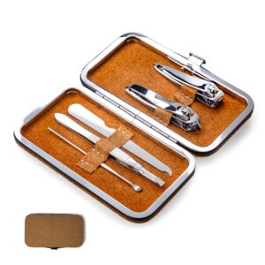 5pcs Nail Care Manicure Set In Eco Friendly Cork Case