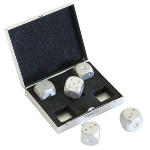 Tossing 5 Piece Dice Set – Silver