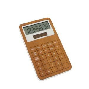Eco Friendly bamboo Calculator – Dual power , 8 dot matrix digi