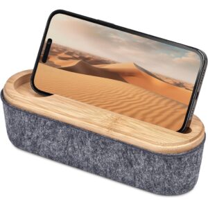 Byoga Recycled PET Felt & Bamboo Organiser & Pen Holder. The Lid Serves As A Phone Holder & Ruler