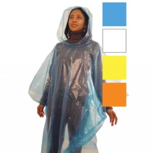 Unisex Disposable Poncho Blue