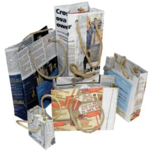 Recycled Newspaper Gift Bags “Large” – Size: 405*305*160mm – Mi