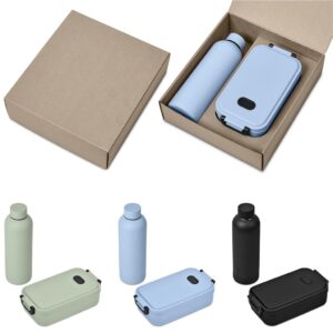 Eco Friendly Recycled Plastic Lunch Box & Water Bottle Berbria Corporate Gift Set