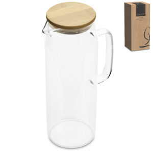 Glass Water Jug Decanter – 1500ml – Natural Bamboo Lid