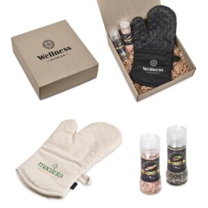 Gourmet Chef Kitchen Gift Set – Cotton Over Glove with Salt & Pepper in Gift Box
