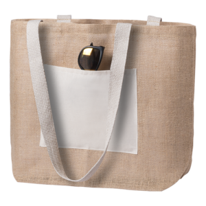 Jute Tote Shopper bag with Cotton front pocket