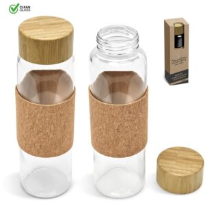 Kooshty Clear Bamboost 700ml Glass Water Bottle – Eco Corporate Gift