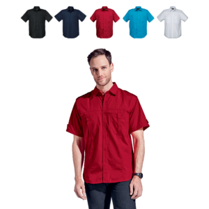 Mens City Short Sleeve Shirt With Flap Chest Pockets Avail in Various Colours
