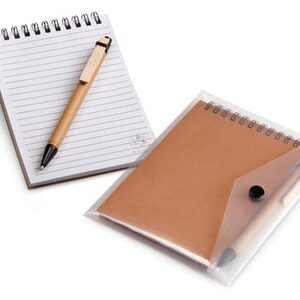 A6 Eco Notebook & Pen in clear sleeve