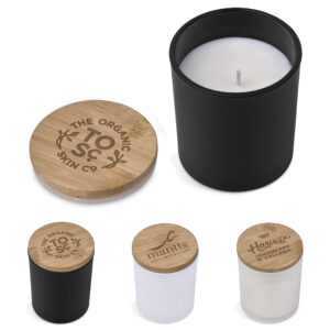 Natural Bamboo & Glass Long Burning Scented Candle