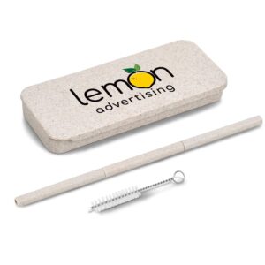 Okiyo Eco Friendly Saiko Wheat Straw Reusable Straw Set & Brush Cleaner