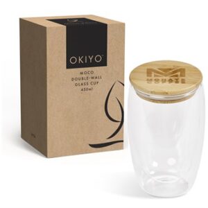 Okiyo Eco Friendly Jumbo Moco Double-Wall Glass Cup – 450ml