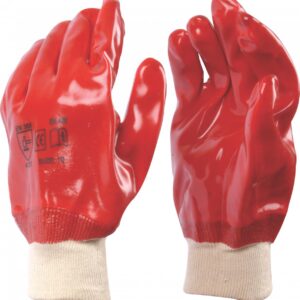 Glove Pvc Knit Wrist Red Medium Weight