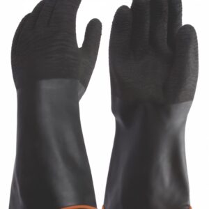 Rubber Glove Rough Black/Orange 16 inch