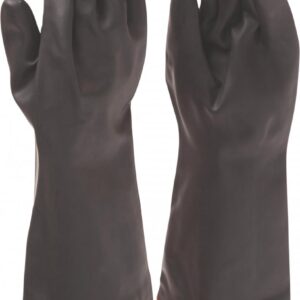Rubber Glove Shoulder Length Smooth Black/Orange