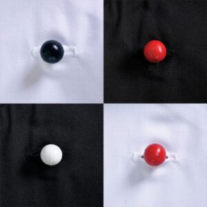 Chef Buttons – Min 250 units – Avail in: Black, red, white