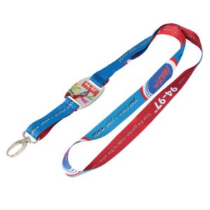Dye sublimation lanyard with aluminium dome (20mm polyester) –