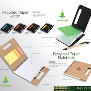Recycled Paper Notebook With Pen, Sticky Flags & Memo Notes – Na
