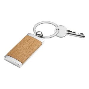 Wooden Keychain With Metal Trim – Avail in: Brown