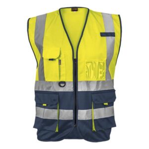 Hi Vis Signal Vest – Available in: Safety Orange/Navy or Safety Yellow/Navy
