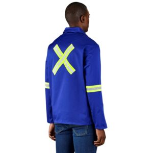 Site Premium Polycotton Workwear Jacket – Reflective Arms & Back – Yellow Tape
