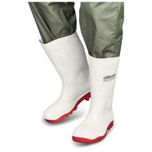Hygiene Gumboot – White with Red soles