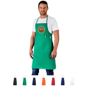 Promo Bib Apron with Front Patch Pocket and Back Ties – Avail Many Colours