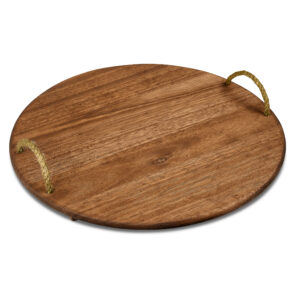 Saligna Wood Round Food Platter or Cutting Board – Large