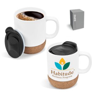 340ml Cork & Ceramic Sublimation Coffee Mug – Eco Friendly Drinkware