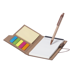 Small Sticky Notes Notepad with Recycled cardboard ball pen