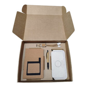 Tech Eco Gift Set With Pocket Notebook, Pen, Wireless Charger With Lamp & Multi-functional Cable