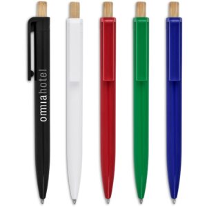 Unique Design Tickit Recycled Plastic & Bamboo Ball Pen With Quality Black Ink