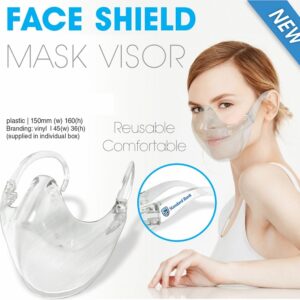 Transparent See Thru Face Shield Mask Visor – Min 25 Units