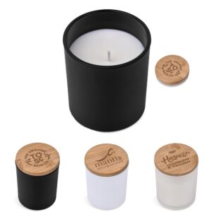 Vanilla Scented Candle In Glass Container With Bamboo Lid
