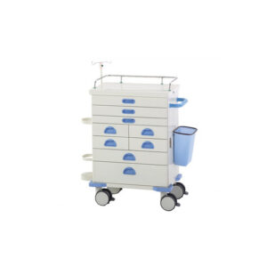 yellow sharps bin with purple lid