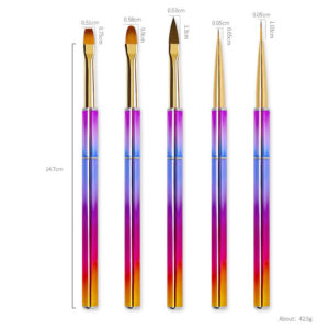 Alternative view of Rainbow Metallic 5pc Art Brush set