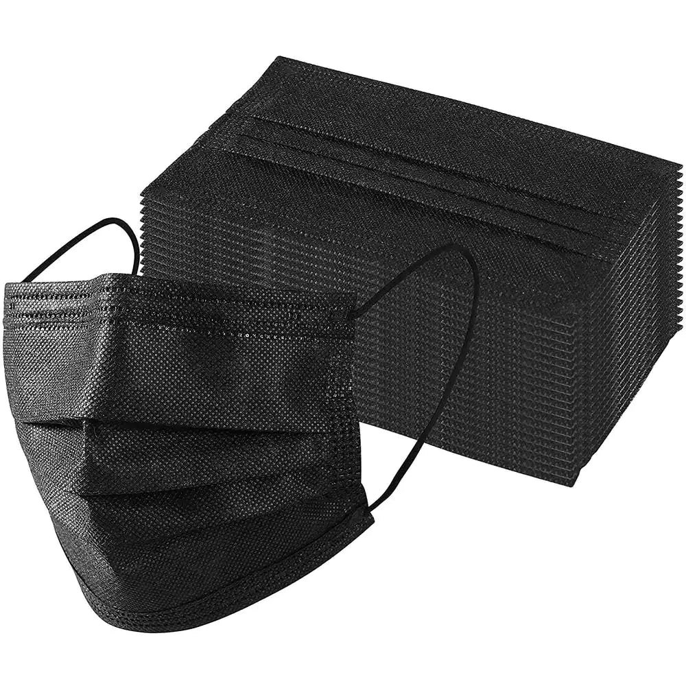 Black Disposable Face Masks 50pc