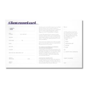 Nouveau Lashes Client Record Cards 100's